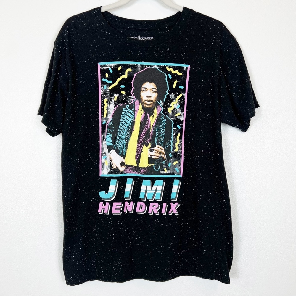 Rockin Artwork Jimi Hendrix Graphic Tee Black Size Medium